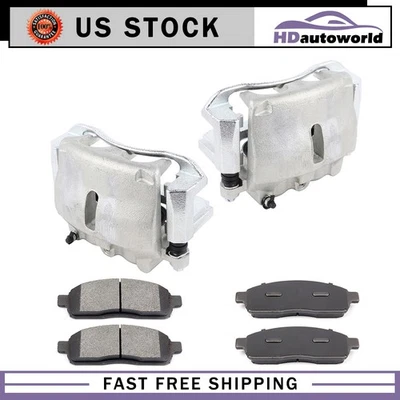 2x Front Brake Calipers 4x Ceramic Pads Kit For 2006 2007 2008 Lincoln Mark LT - Imagem 1 de 4