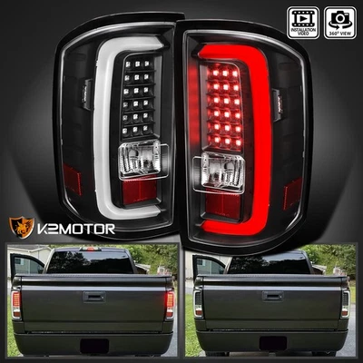 Black Fits 2014-2018 GMC Sierra 1500 2500 3500 LED Bar Tube Tail Lights Lamps - Изображение 1 из 4