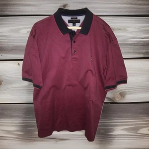 Tommy Hilfiger Men’s Size L RED Shirt Short Sleeves 3 Button Front Golf Casual - Picture 1 of 8