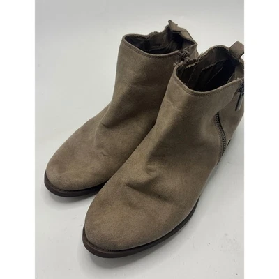 Carlos by Carlos Santana Taupe Suede Side Zip Ankle Boots Women's Size 8M - Image 1 of 4
