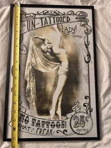 Tatuaggio da parete incorniciato arte non tatuata decorazione dama 17”x11” - Foto 1 di 4