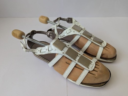 Sandali Clarks bianchi slingback cinturini regolabili donna UK taglia 5 nuovi