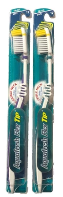 (2 PACK) Cepillo de dientes Aqua Fresh Flex Tip 1999 vintage cerdas suaves Tri-Cut 17 Foto 1 de 2