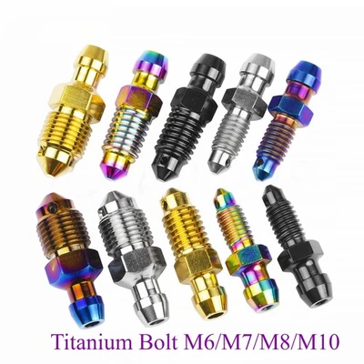 Titanium Bolt M6 M8 M10 for Motorcycle Brake Caliper Bleed Nipple Screw - Image 1 of 4