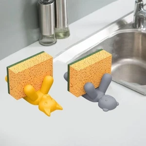 2Pcs Fun Animal Silhouette Dishwashing Brush Storage Rack Dishwashing Area - Picture 1 of 12