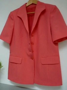 GORGEOUS BERKERTEX CORAL PINK SMART BUTTON S/S JACKET SIZE 12, BNWOT - Picture 1 of 10