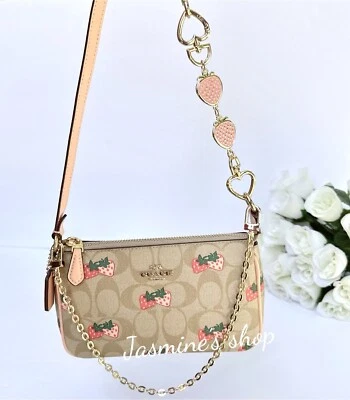 NWT Coach Nolita 19 In Signature With Strawberry Print CB603 - Image 1 of 4