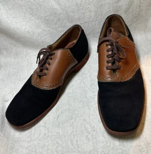 Vintage The Grenadier by Brtish Walker Blk Suede\Brown Leather Shoe Sz 10.5 Used - Picture 1 of 12