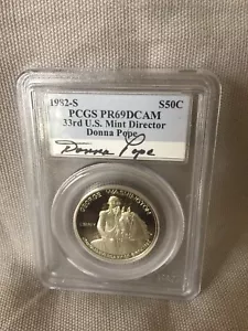 1982-S George Washington Silver Half Dollar Proof Donna Pope Signature - Picture 1 of 7