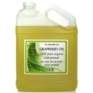 7 LB PREMIUM ORGANIC GRAPESEED OIL 100% PURE ORGANIC SKIN BODY HAIR NAILS CARE - Picture 1 of 5