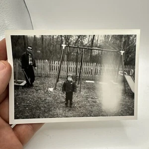 Vintage Photo ABSTRACT GHOST LIGHT AFFECTIONATE ~ Child On Playground - Picture 1 of 3