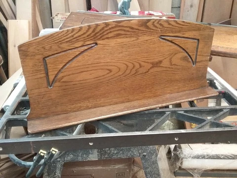 Oak Architectural Salvage Music Stand Back Piece Hanging Shelf  Plate Display Cover