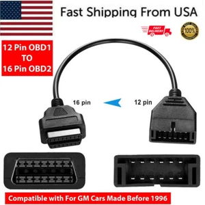 12 Pin OBD1 To 16 Pin OBD2 Convertor Adapter Cable For GM Diagnostic Scanner 1X - Picture 1 of 13