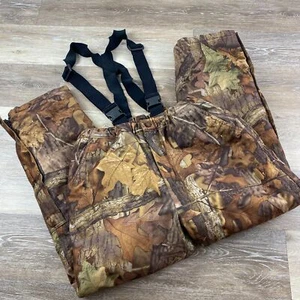 CABELA'S Insulated Multi-Color Hunting Snow Pants w/ Suspenders Boy's Size Large - Picture 1 of 10