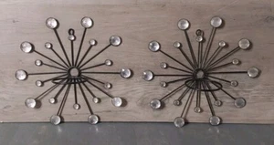 Atomic Starburst Jeweled Hanging Wall Decoration MCM 8'' Sconce Candle Holder - Picture 1 of 5