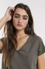 All Saints Womens Emelyn Tonic T Shirt Designer V-Neck Soft Cotton Tee Top