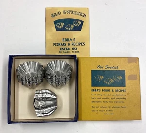 Vintage 30pc Set Small Old Swedish EBBA’s Aluminum Forms & Recipes Great! - Picture 1 of 3
