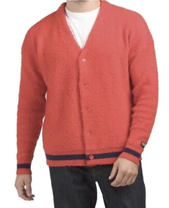 Authentic Levis Wool Blend button down Cardigan Cuff Tipping Sweeter Size M Red - Picture 1 of 13