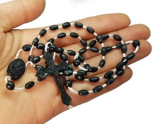 2X PRISON ISSUE ROSARY BEAD JEWELRY - BLACK - Picture 1 of 2