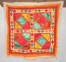 Old Indian Satin Hand Patch Work Tapestry Ethnic Home Wall Decor  Full Size 26"