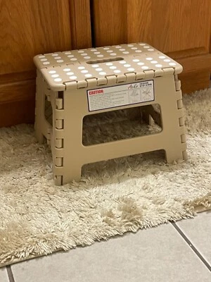 ACKO Folding Step Stool 9 Inch Step Stool 300 lb Capacity 8.5"D x 12.5"W x 9"H - Image 1 of 4