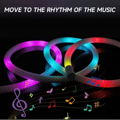 3.28ft 360 Degree Round RGB LED Neon Flex Rope Strip Light IP67 5V Outdoor Lamp - Image 1 of 4