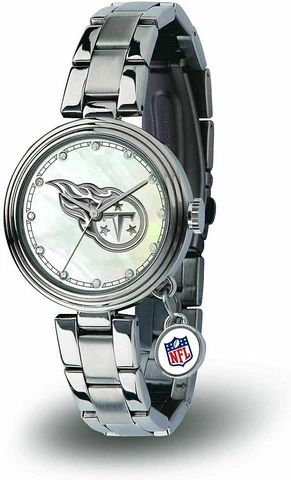 NEW! TENNESSEE TITANS WOMEN'S CHARM WATCH MOTHER OF PEARL LICENSED Cover