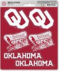 University of Oklahoma Sooners 6-Piece Decal Sticker Set, 5x6 Inch Sheet,...