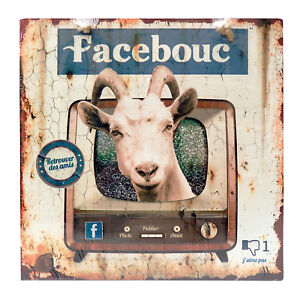 Plaque Humoristique Facebook "Facebouc" en métal décorative rétro - Class Déco