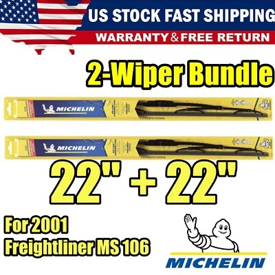 For 2001+ Freightliner M2 106 - 16220x2 2-Pack Super-Premium Michelin Wipers Foto 1 de 4