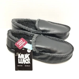 Muk Luks Moccasin Slippers Small Size 8-9 Black - Picture 1 of 8