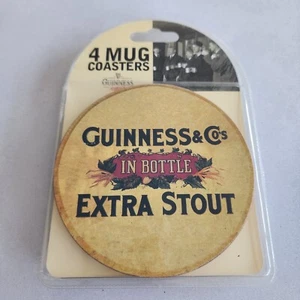 GUINNESS & Co In Bottle Extra Stout 4pcs Bar Home Drink Coasters Set Vintage Sty - Picture 1 of 6