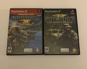 PlayStation 2 bundle Socom II Greatest Hits & Socom 3 Black Label Complete PS2 - Picture 1 of 4