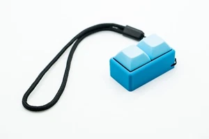 Two-Button Mechanical Switch Fidget Toy w/ Keychain - Picture 1 of 3