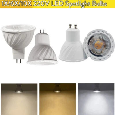 1X 10X Led Spotlights Gu10 Gu5.3 Mr16 7W Dimmable ac 220V 12V For Bedroom Decor - Image 1 of 4
