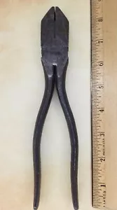 Vintage Utica 1950 8" Linesman Side Cutting Electrical Pliers Tool New York USA - Picture 1 of 4