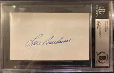 LOU BOUDREAU 2020 Beckett Historic Autographs Authentic Auto BAS - Image 1 of 2