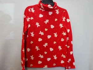 MÄDCHEN SO BRANDNEU 10/12 ROT LEBKUCHEN WEIHNACHTEN ROLLKRAGENPULLOVER L/S NEU #20358 - Bild 1 von 1