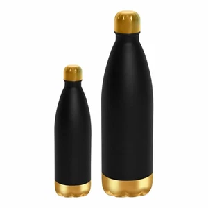 500ml/1000ml Doppelwandige Vakuum Isolierte Trinkflasche Thermoskanne - Schwarz - Bild 1 von 48