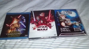 STAR WARS EL DESPERTAR DE LA FUERZA +LOS ULTIMOS JEDI + LOS EWOKS ** BR + DVD - Imagen 1 de 5