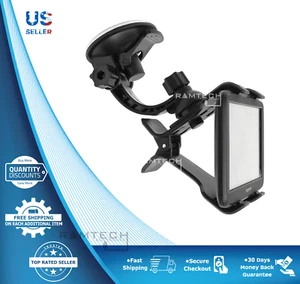 Car Windshield Suction Mount Dual Clip Holder For Magellan Roadmate 9616T-LM GPS - Picture 1 of 6