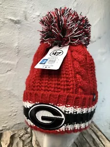 CAPPELLO DA DONNA 47 SEC UNIVERSITY GEORGIA BULLDOGS rosso pompelmo lavorato a maglia invernale NUOVO - Foto 1 di 8