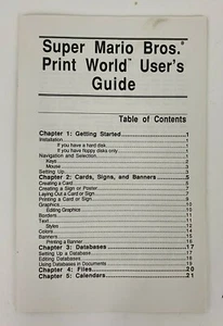 Super Mario Bros 1991 Print World Guía del usuario Manual Nintendo Hi Tech Expressions - Imagen 1 de 3