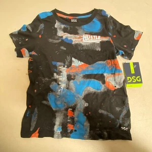 DSG Boys Training Printed Cotton Graphic Tee Stain Dye Dark Multi DAB22100 New - Picture 1 of 5