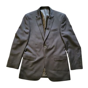 Bertolini Black 2 Button Sport Coat Blazer Super 140s Wool & Silk Blend Mens 40L - Picture 1 of 10