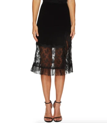 Sonia Rykiel Black Crepe Dentelle Skirt L75103 Women’s Size 36 - Image 1 of 4