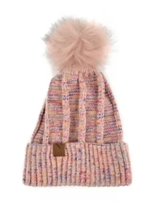 Nollia Womens Extra Soft Multicolored Pom Pom Knit Hat Small 105433 NEW - Picture 1 of 4