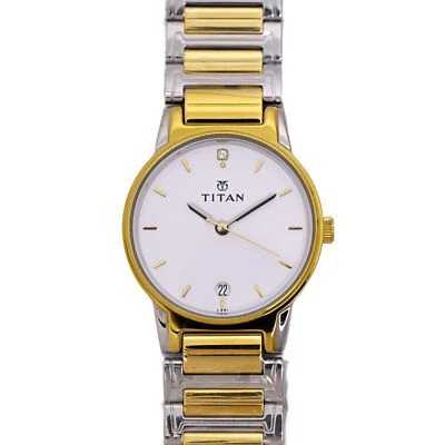 Reloj Titanio Chapado en Oro Dos Tonos Esfera Blanca 30mm Foto 1 de 4