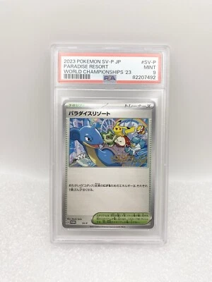 Pokemon PSA 9 Japanese Paradise Resort World Championships 2023 Worlds Promo - Image 1 of 2