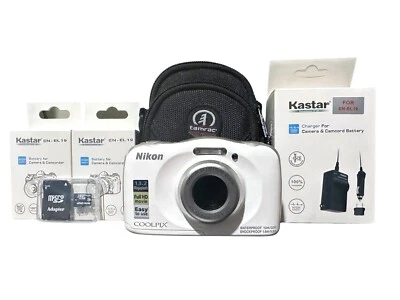 Nikon Coolpix W100 WHITE 13.2MP Water/Shockproof 3X OpticalZoom WiFi Digital Cam - Image 1 of 4